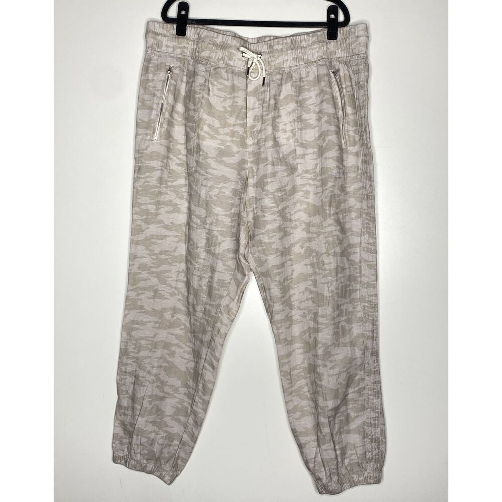 Athleta Cabo Tide Linen Jogger Pants Camo Print Women's Plus Size 18